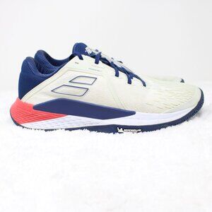 Babolat Shoes Mens 11.5 White/Blue Propulse Fury 3 Tennis Michelin Power Beltw